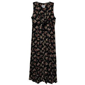 Robbie Bee 10 Vintage Midi Length Sleeveless Floral Dress O